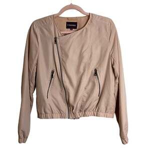 Vigoss Blush Pink Side Zipper Moto Jacket